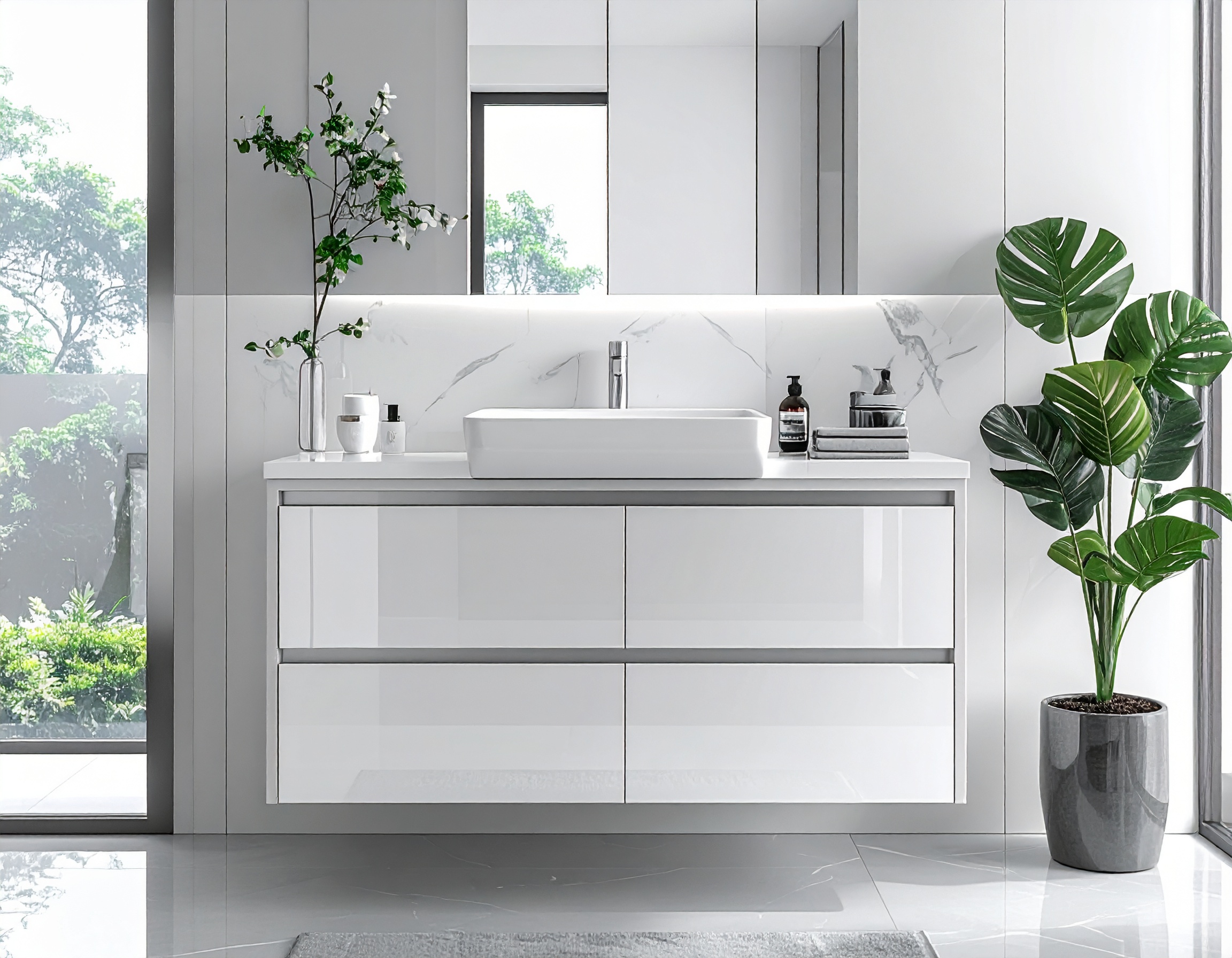 Akrilik Kapaklı Banyo Dolabı